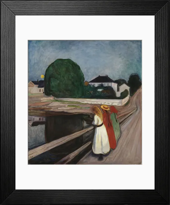 Framed Print : The Girls on the Bridge. Artist: Munch, Edvard (1863-1944) Framed Print : The Girls on the Bridge. Artist: Munch, Edvard (1863-1944)
