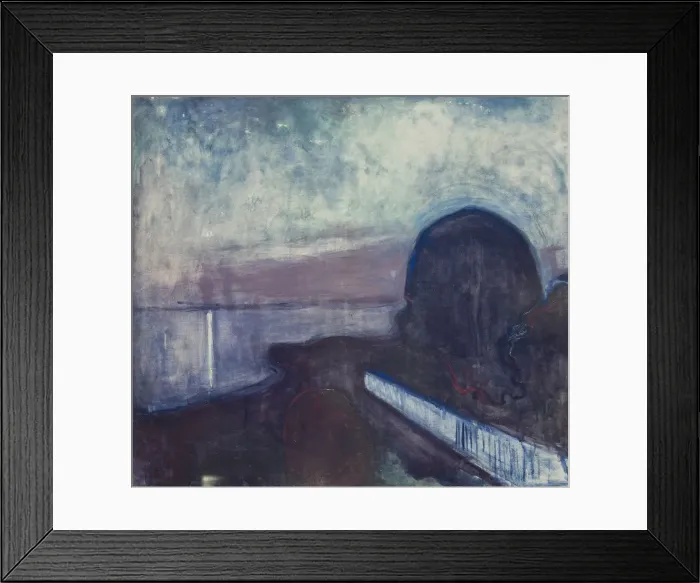 Framed Print : The Starry Night. Artist: Munch, Edvard (1863-1944) Framed Print : The Starry Night. Artist: Munch, Edvard (1863-1944)