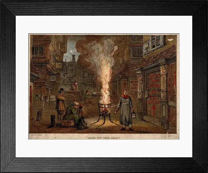 Framed Print : Great Plague in London, 1665. Artist: Anonymous Framed Print : Great Plague in London, 1665. Artist: Anonymous