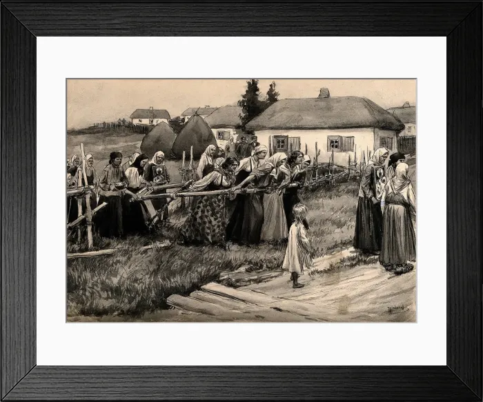 Framed Print : A religious cholera procession in rural Russia (from the series of watercolors Russian revolution) Framed Print : A religious cholera procession in rural Russia (from the series of watercolors Russian revolution)