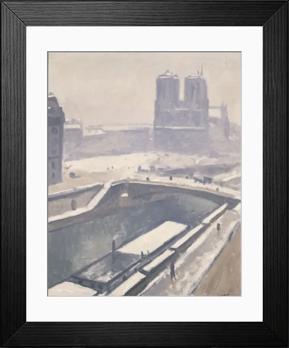 Framed Print : Notre Dame in Snow