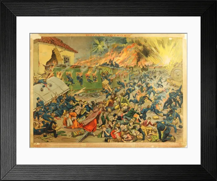 Framed Print : The Battle at Czortkow, 1914. Artist: Anonymous Framed Print : The Battle at Czortkow, 1914. Artist: Anonymous