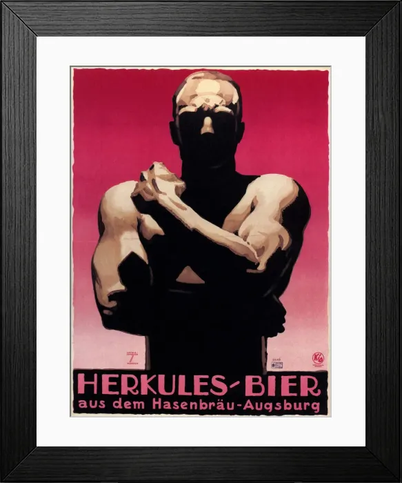 Framed Print : Hercules Beer, 1925. Artist: Hohlwein, Ludwig (1874-1949) Framed Print : Hercules Beer, 1925. Artist: Hohlwein, Ludwig (1874-1949)