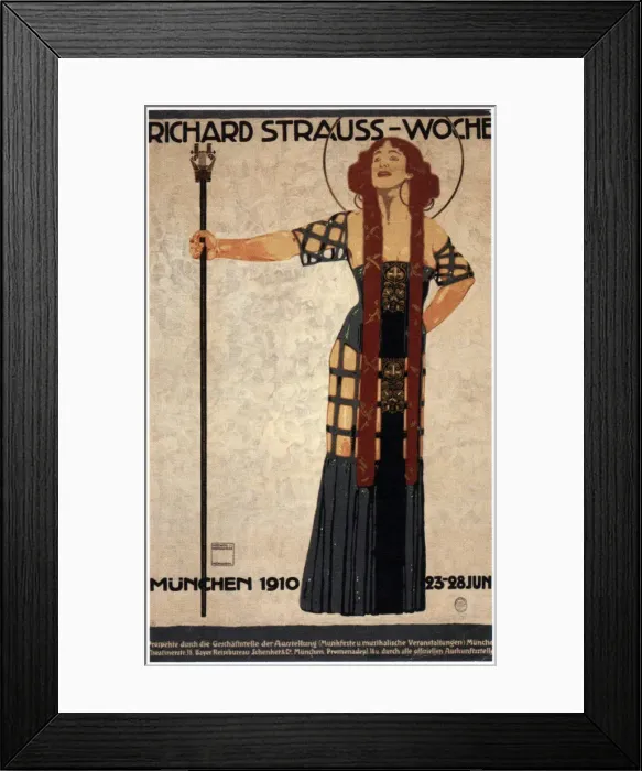 Framed Print : Richard Strauss Week, 1910. Artist: Hohlwein, Ludwig (1874-1949) Framed Print : Richard Strauss Week, 1910. Artist: Hohlwein, Ludwig (1874-1949)