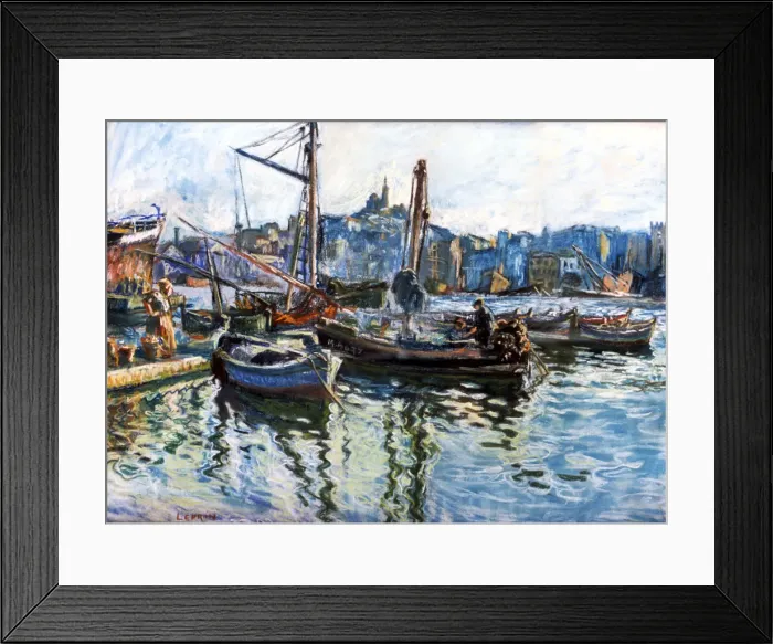 Framed Print : The Port at Marseille, c1920. Artist: Marcel Leprin Framed Print : The Port at Marseille, c1920. Artist: Marcel Leprin