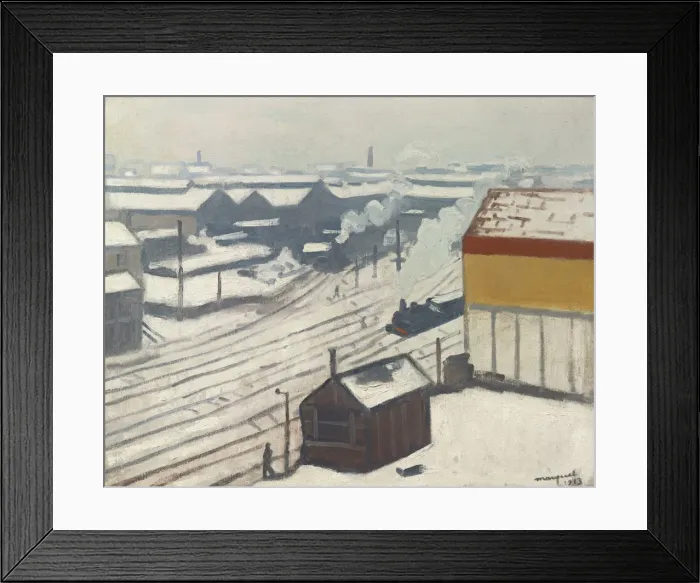 Framed Print : Gare Montparnasse in the Snow, 1913. Artist: Marquet, Pierre-Albert (1875-1947) Framed Print : Gare Montparnasse in the Snow, 1913. Artist: Marquet, Pierre-Albert (1875-1947)