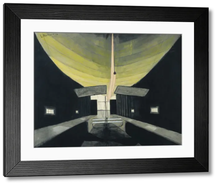 Framed Print : Airship in the hangar, 1910 Framed Print : Airship in the hangar, 1910