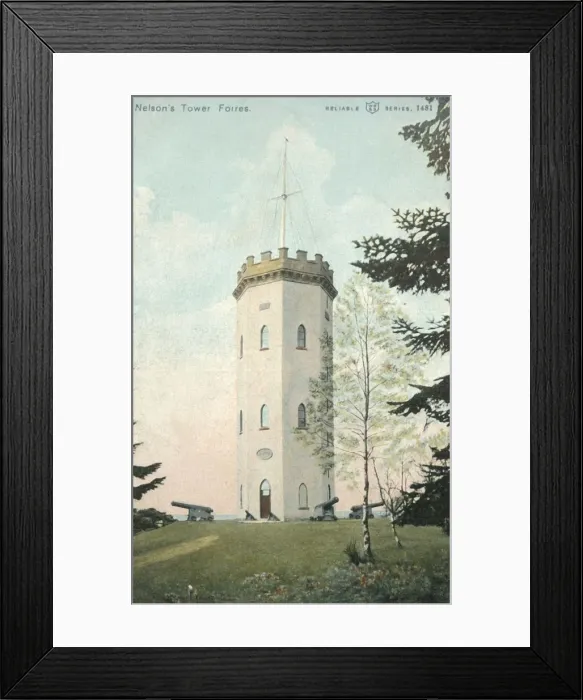 Framed Print : Nelsons Tower, Forres, late 19th-early 20th century. Creator: Unknown Framed Print : Nelsons Tower, Forres, late 19th-early 20th century. Creator: Unknown