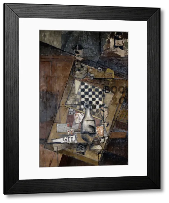 Framed Print : Still Life with a Chessboard, 1912. Artist: Louis Marcoussis Framed Print : Still Life with a Chessboard, 1912. Artist: Louis Marcoussis
