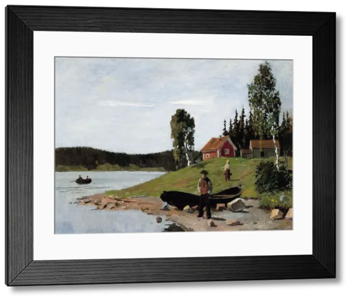 Framed Print : Coast Landscape, 1881. Artist: Munch, Edvard (1863-1944) Framed Print : Coast Landscape, 1881. Artist: Munch, Edvard (1863-1944)