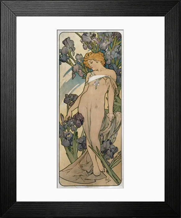 Framed Print : Irises, 1898. Artist: Alphonse Mucha Framed Print : Irises, 1898. Artist: Alphonse Mucha