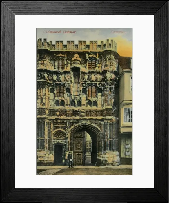 Framed Print : Christchurch Gateway, Canterbury, late 19th-early 20th century. Creator: Unknown Framed Print : Christchurch Gateway, Canterbury, late 19th-early 20th century. Creator: Unknown