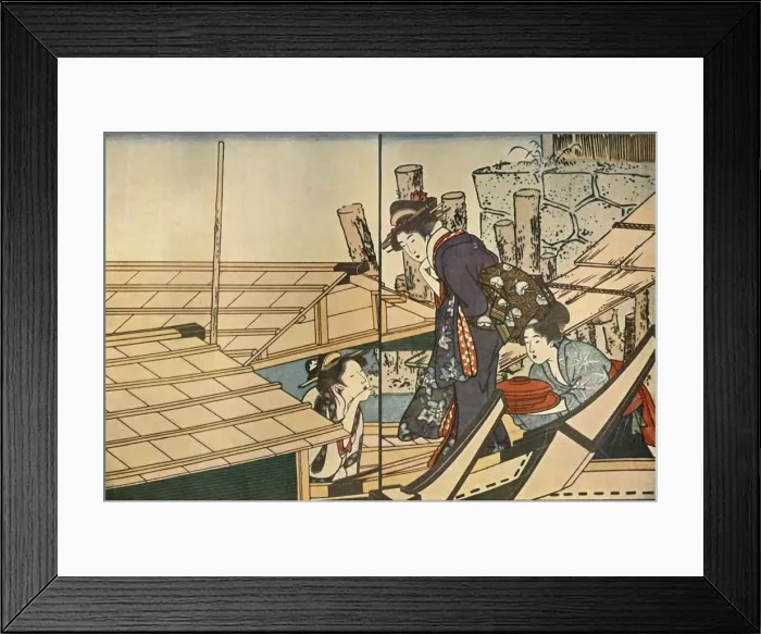 Framed Print : Women on a boat, 1801, (1924). Creator: Kitagawa Utamaro Framed Print : Women on a boat, 1801, (1924). Creator: Kitagawa Utamaro
