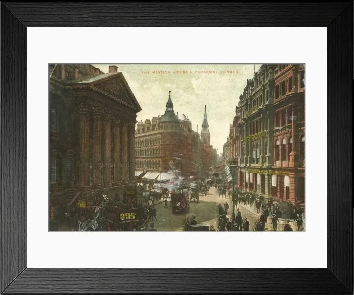 Framed Print : The Mansion House & Cheapside, London, late 19th-early 20th century. Creator: Unknown Framed Print : The Mansion House & Cheapside, London, late 19th-early 20th century. Creator: Unknown
