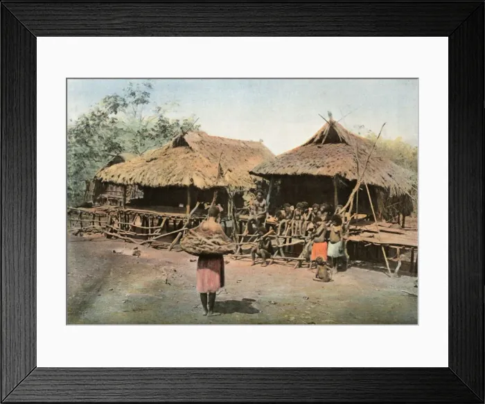 Framed Print : Nouvelle-Guinee. Karapuna. Village Indigene, (Papua New Guinea. Karapuna. Native Village), 1900 Framed Print : Nouvelle-Guinee. Karapuna. Village Indigene, (Papua New Guinea. Karapuna. Native Village), 1900