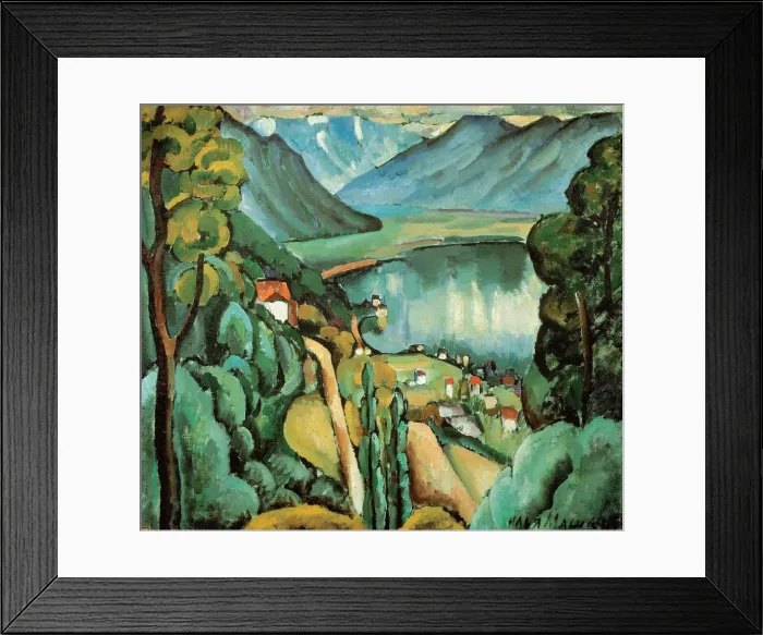Framed Print : Lake Geneva, 1914. Artist: Il ya Mashkov Framed Print : Lake Geneva, 1914. Artist: Il ya Mashkov