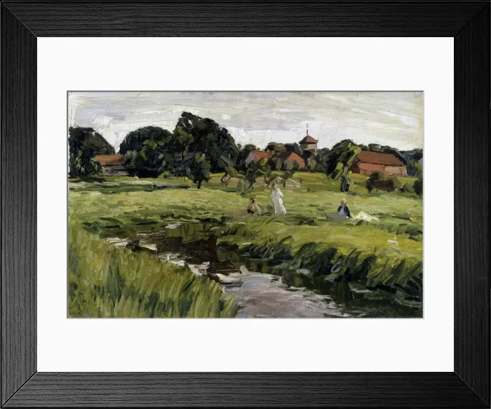 Framed Print : Children at a Creek, late 19th or 20th century. Artist: Johannes Hansch Framed Print : Children at a Creek, late 19th or 20th century. Artist: Johannes Hansch