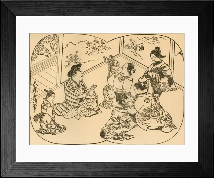 Framed Print : Entertainment with puppets, 1702, (1924). Creator: Omori Yoshikiyo Framed Print : Entertainment with puppets, 1702, (1924). Creator: Omori Yoshikiyo