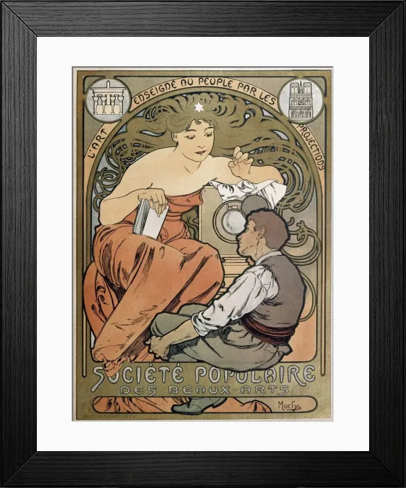 Framed Print : Poster for the Societe Populaire des Beaux Arts, 1897. Artist: Alphonse Mucha Framed Print : Poster for the Societe Populaire des Beaux Arts, 1897. Artist: Alphonse Mucha