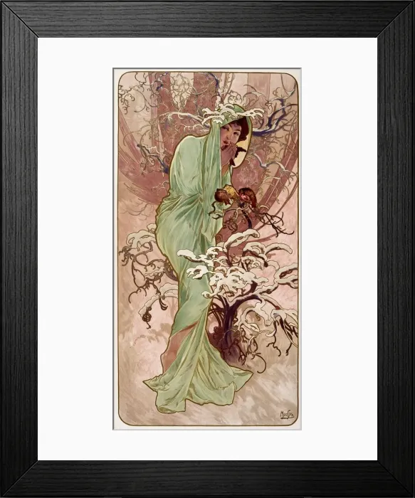 Framed Print : Winter, 1896. Artist: Alphonse Mucha Framed Print : Winter, 1896. Artist: Alphonse Mucha