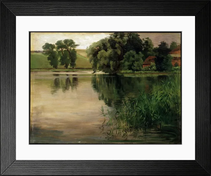 Framed Print : At a Pond, c1870-1900. German painting. Artist: Heinrich Wilhelm Trubner Framed Print : At a Pond, c1870-1900. German painting. Artist: Heinrich Wilhelm Trubner