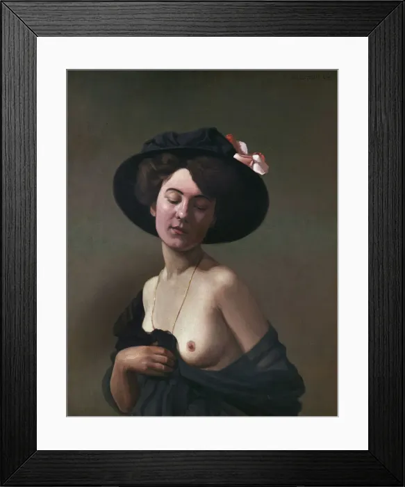 Framed Print : Lady in a Black Hat, 1908. Artist: Felix Vallotton Framed Print : Lady in a Black Hat, 1908. Artist: Felix Vallotton