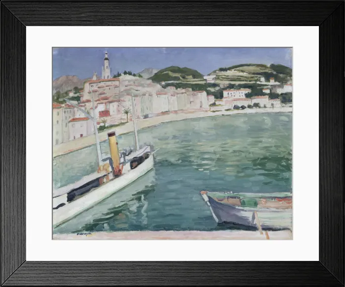 Framed Print : Harbour at Menton, 1905 Framed Print : Harbour at Menton, 1905