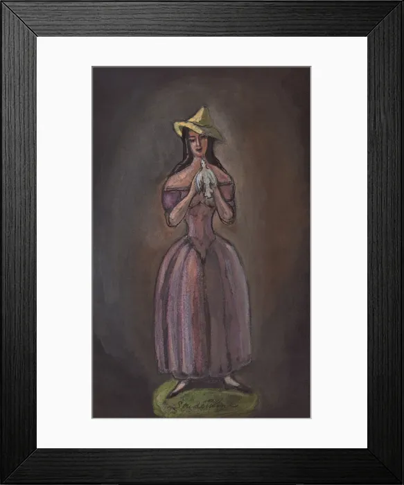 Framed Print : Woman in purple (Olga Glebova-Sudeikina). Artist: Sudeykin, Sergei Yurievich (1882-1946) Framed Print : Woman in purple (Olga Glebova-Sudeikina). Artist: Sudeykin, Sergei Yurievich (1882-1946)