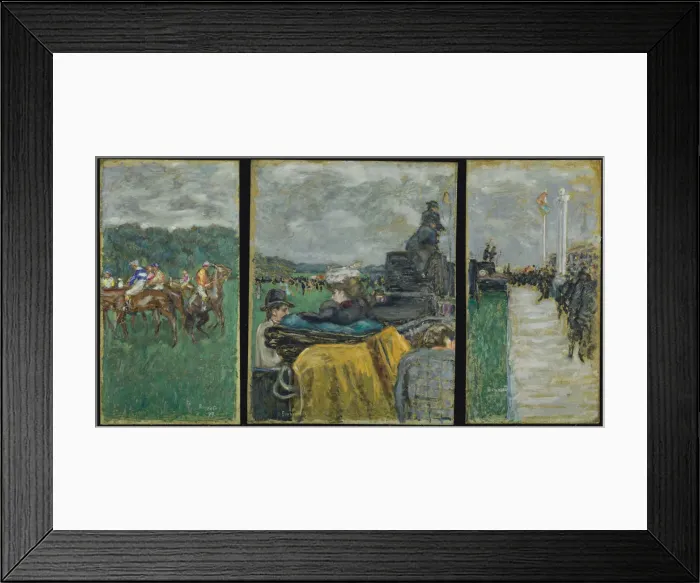 Framed Print : The Longchamp Racecourse (Les courses a Longchamp). Triptych, 1897. Artist: Bonnard Framed Print : The Longchamp Racecourse (Les courses a Longchamp). Triptych, 1897. Artist: Bonnard