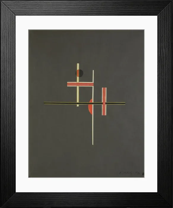Framed Print : Red and black balance, 1922. Artist: Moholy-Nagy, Laszlo (1895-1946) Framed Print : Red and black balance, 1922. Artist: Moholy-Nagy, Laszlo (1895-1946)