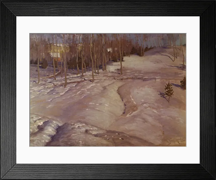 Framed Print : Winter Landscape. (March Evening), c. 1900. Artist: Purvitis, Vilhelms (1872-1945) Framed Print : Winter Landscape. (March Evening), c. 1900. Artist: Purvitis, Vilhelms (1872-1945)