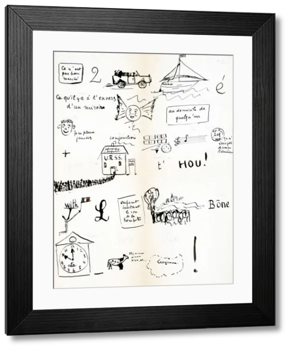 Framed Print : Rebus: Hou!, c1920-1945. Artist: Robert Desnos Framed Print : Rebus: Hou!, c1920-1945. Artist: Robert Desnos