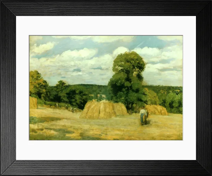 Framed Print : Harvest at Montfoucault, 1876. Artist: Camille Pissarro Framed Print : Harvest at Montfoucault, 1876. Artist: Camille Pissarro