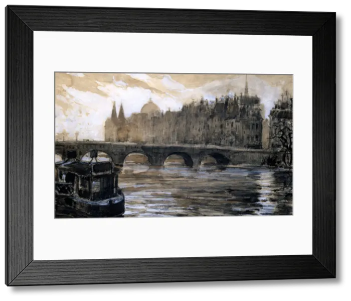 Framed Print : Seine River in Paris, 20th Century. Artist: Paul Ambroise Valery Framed Print : Seine River in Paris, 20th Century. Artist: Paul Ambroise Valery