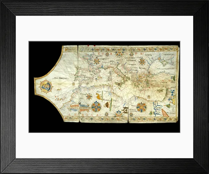Framed Print : Portolan chart of the Mediterranean Sea, the Black Sea, Sea of Azov…, 16th century Framed Print : Portolan chart of the Mediterranean Sea, the Black Sea, Sea of Azov…, 16th century