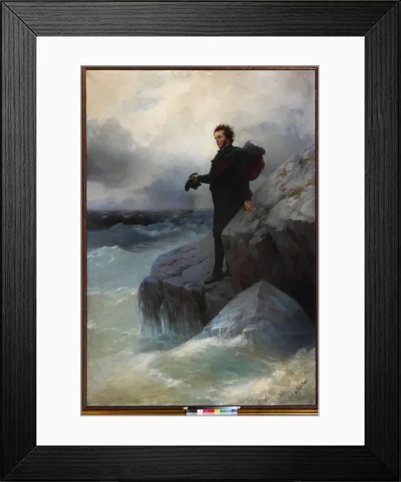 Framed Print : Farewell, free element, o Sea! Alexander Pushkin on the Black Sea, 1877. Creator: Aivazovsky Framed Print : Farewell, free element, o Sea! Alexander Pushkin on the Black Sea, 1877. Creator: Aivazovsky