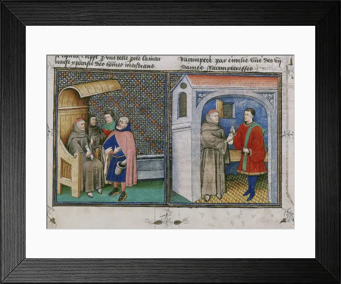 Framed Print : Corruption. Miniature from Le livre appelle Decameron by Giovanni Boccaccio, 1460s Framed Print : Corruption. Miniature from Le livre appelle Decameron by Giovanni Boccaccio, 1460s