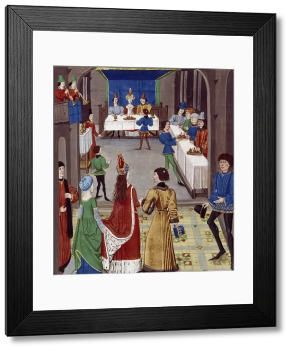 Framed Print : The Marriage. From: Renaud de Montauban, ca 1465. Creator: Aubert, David (active 1449-1480) Framed Print : The Marriage. From: Renaud de Montauban, ca 1465. Creator: Aubert, David (active 1449-1480)