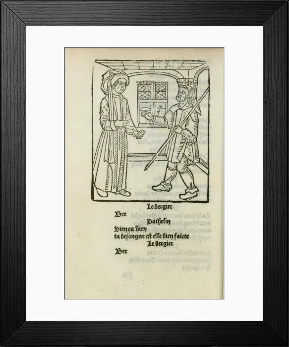 Framed Print : La Farce de maitre Pathelin, c. 1490. Creator: Anonymous Framed Print : La Farce de maitre Pathelin, c. 1490. Creator: Anonymous