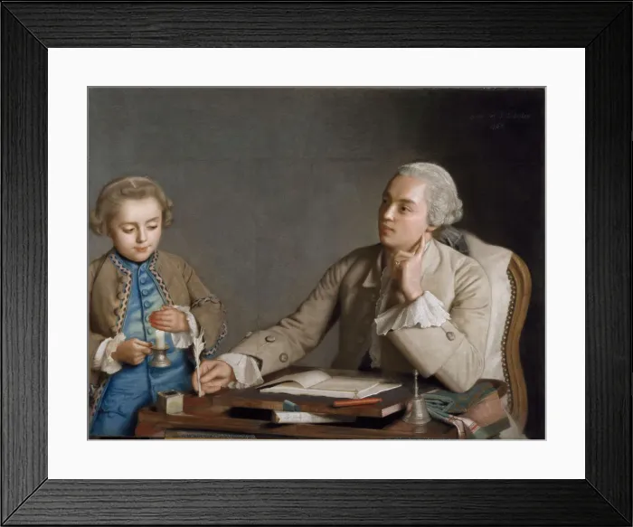 Framed Print : L Ecriture (The Writing), 1752. Creator: Liotard, Jean-Etienne (1702-1789) Framed Print : L Ecriture (The Writing), 1752. Creator: Liotard, Jean-Etienne (1702-1789)