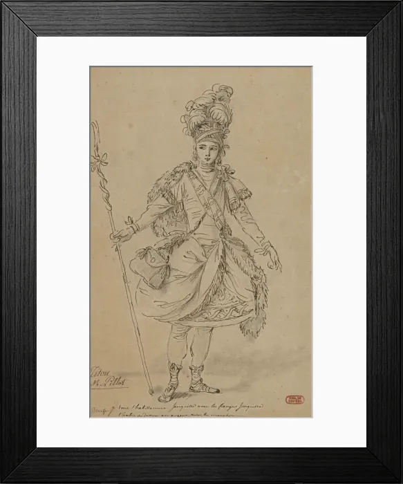 Framed Print : Tithonus. Costume design for the opera Titon et l Aurore by Jean-Joseph de Mondonville, 1763 Framed Print : Tithonus. Costume design for the opera Titon et l Aurore by Jean-Joseph de Mondonville, 1763