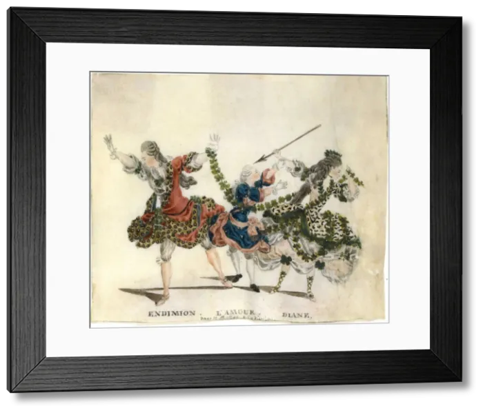 Framed Print : Costume design for the ballet Endymion by Gaetano Vestris, 1773-1778. Creator: Fesch Framed Print : Costume design for the ballet Endymion by Gaetano Vestris, 1773-1778. Creator: Fesch