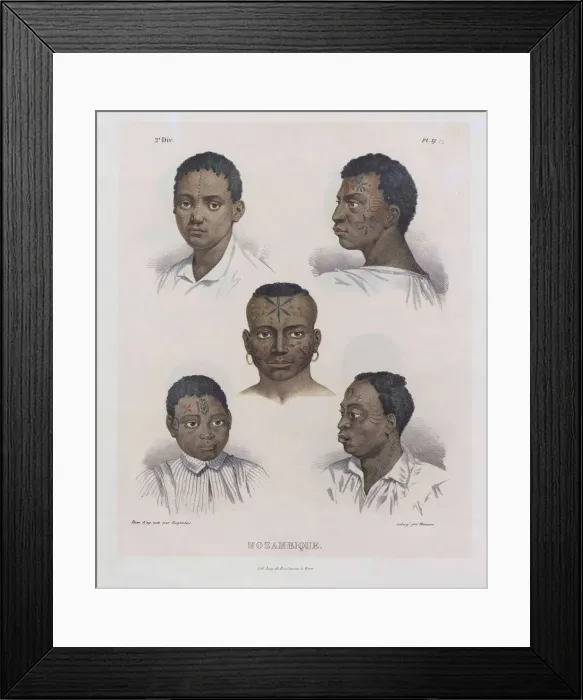 Framed Print : Mozambicans. From Malerische Reise in Brasilien, 1830-1835. Creator: Rugendas