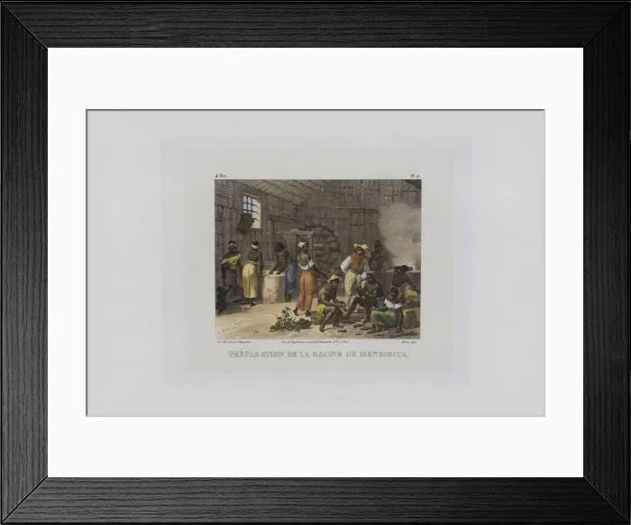 Framed Print : Preparation of mandioca roots. From Malerische Reise in Brasilien, 1830-1835 Framed Print : Preparation of mandioca roots. From Malerische Reise in Brasilien, 1830-1835