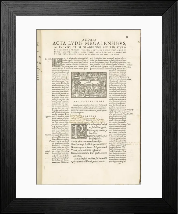 Framed Print : Comedies de Terence by Jean de Roigny, 1552. Creator: Anonymous Framed Print : Comedies de Terence by Jean de Roigny, 1552. Creator: Anonymous