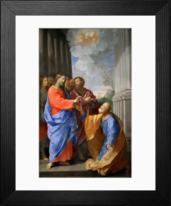 Framed Print : Christ Giving the Keys to Saint Peter, c. 1620. Creator: Reni, Guido (1575-1642) Framed Print : Christ Giving the Keys to Saint Peter, c. 1620. Creator: Reni, Guido (1575-1642)