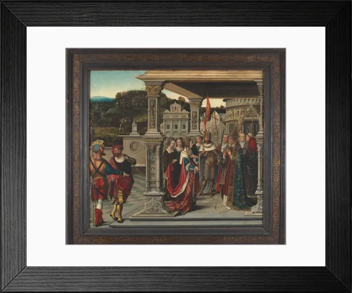 Framed Print : Saint Helena before the Pope in Rome, ca 1510-1520. Creator: Orley, Bernaert, van (1488-1541) Framed Print : Saint Helena before the Pope in Rome, ca 1510-1520. Creator: Orley, Bernaert, van (1488-1541)