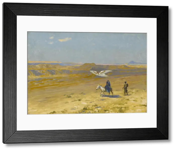 Framed Print : The Flight into Egypt, 1890s. Creator: Gerome, Jean-Leon (1824-1904) Framed Print : The Flight into Egypt, 1890s. Creator: Gerome, Jean-Leon (1824-1904)
