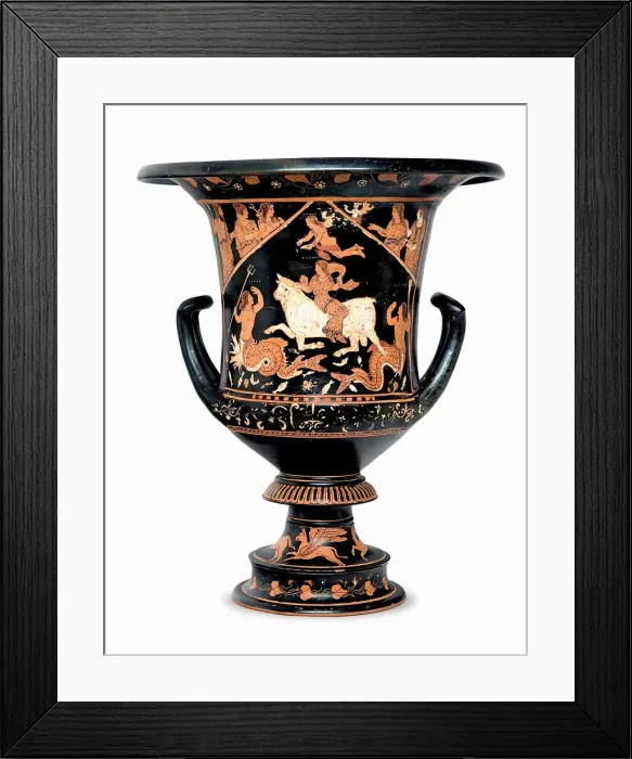 Framed Print : The Rape of Europa. Krater, ca 370-360 BC. Creator: Art of Ancient Rome, Attican Art Framed Print : The Rape of Europa. Krater, ca 370-360 BC. Creator: Art of Ancient Rome, Attican Art
