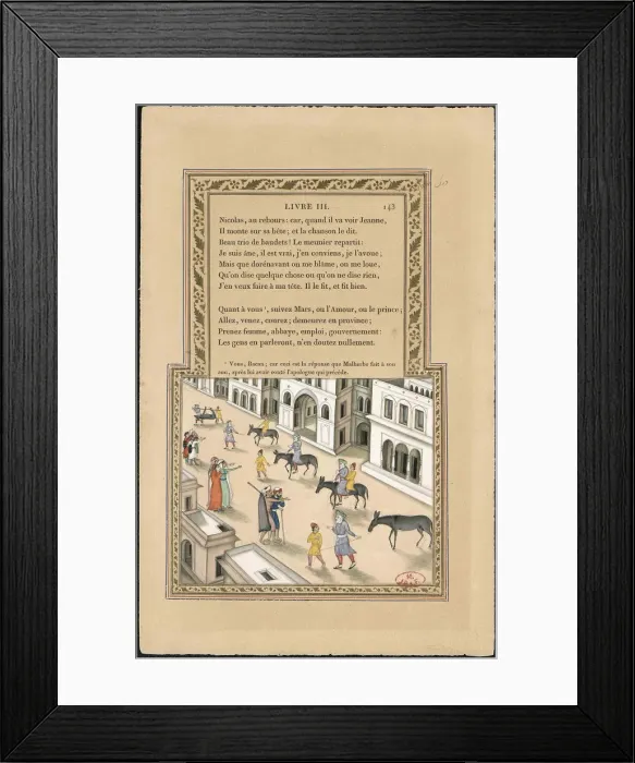 Framed Print : Le Meunier son fils et l Ane (The miller, his son and the donkey), 1837-1839. Creator Framed Print : Le Meunier son fils et l Ane (The miller, his son and the donkey), 1837-1839. Creator